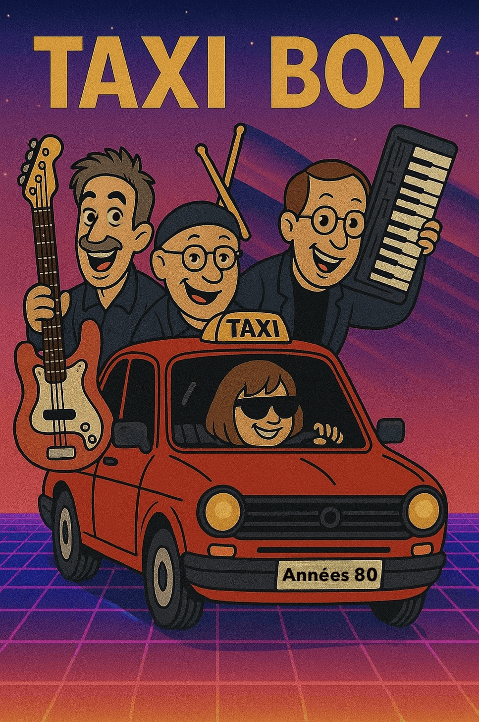 Taxiboy - concert - années 80 - affiche du groupe